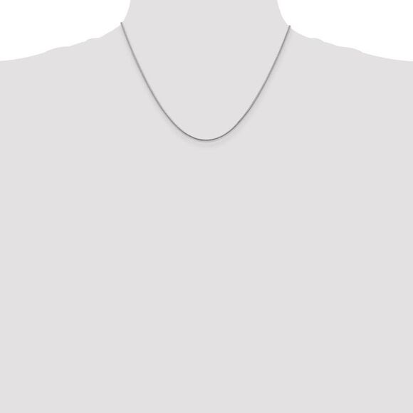 1.1mm, 14k White Gold, Round Solid Snake Chain Necklace, 18 Inch